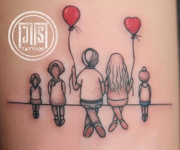 Family portrait tattoo by MJ's Tattoos Paschim Vihar